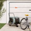 Pet Bike Trailer Gray and Black Oxford Fabric and Iron