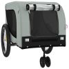 Pet Bike Trailer Gray and Black Oxford Fabric and Iron