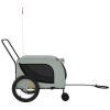 Pet Bike Trailer Gray and Black Oxford Fabric and Iron