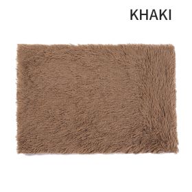 Dog Bed And Extra Matching Cover Sheet Dog Crate Pad Ultra Soft Dog Bed Mat Washable Pet Kennel Bed With Non-Slip Bottom Fluffy Plush Sleeping Mat For (Color: Khaki, size: 2XL)