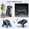 4 Wheels Extra Large Dog Stroller Foldable Pet Stroller with Dual Entry