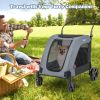 4 Wheels Extra Large Dog Stroller Foldable Pet Stroller with Dual Entry